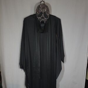 Scream Black Hooded Costume with Glitter Mask Kids Size  Large 12-14